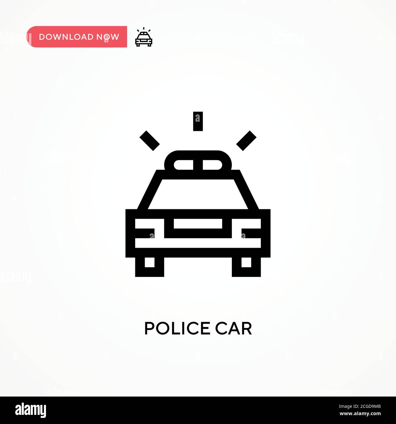 Icône vecteur simple voiture de police. Illustration moderne et simple à vecteur plat pour site Web ou application mobile Illustration de Vecteur