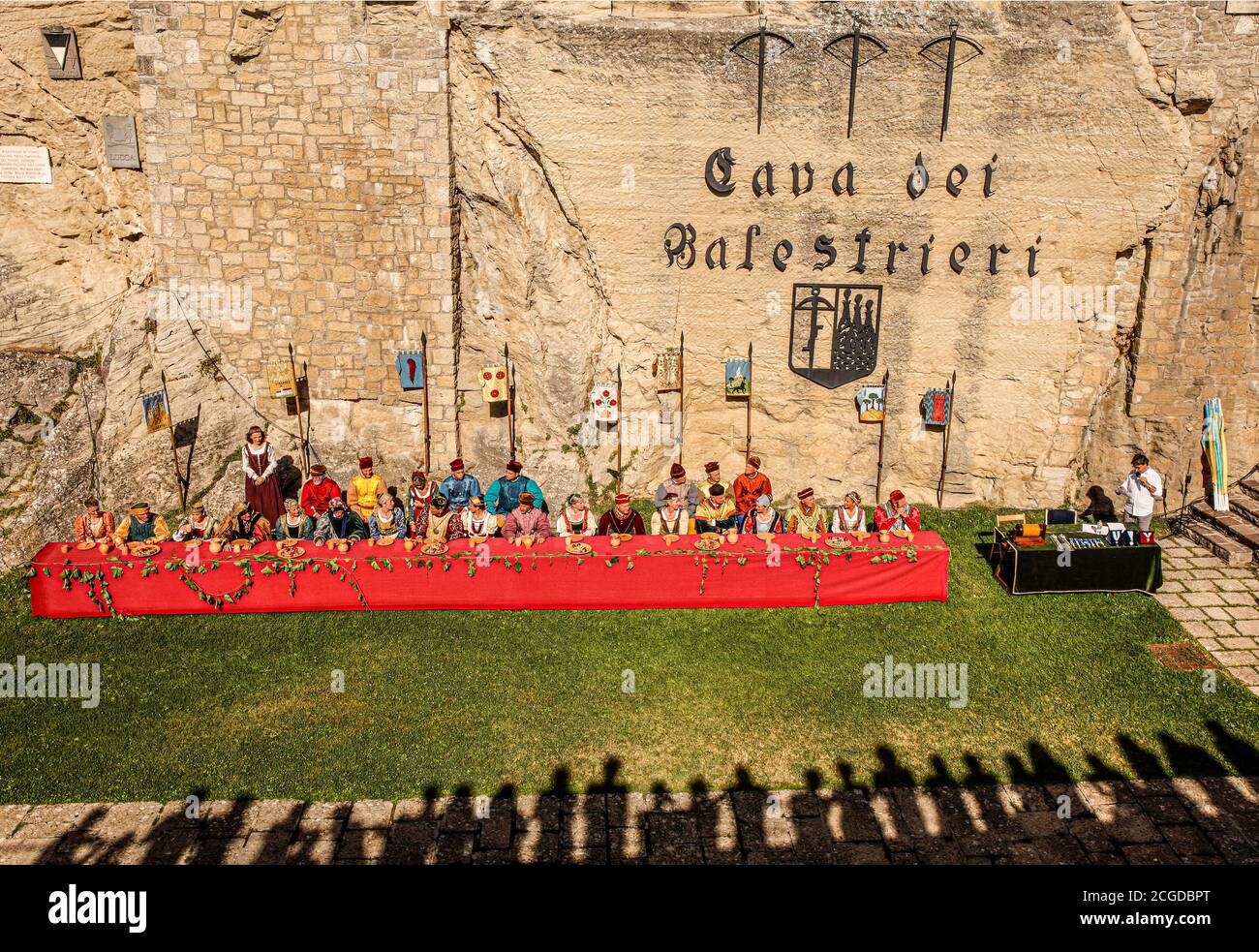 République de Saint-Marin - Festa Del Santo - Cava Dei Balestrieri - banquet médiéval Banque D'Images