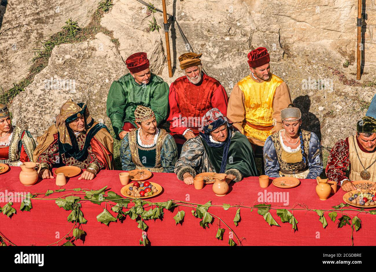 République de Saint-Marin - Festa Del Santo - Cava Dei Balestrieri - banquet médiéval Banque D'Images