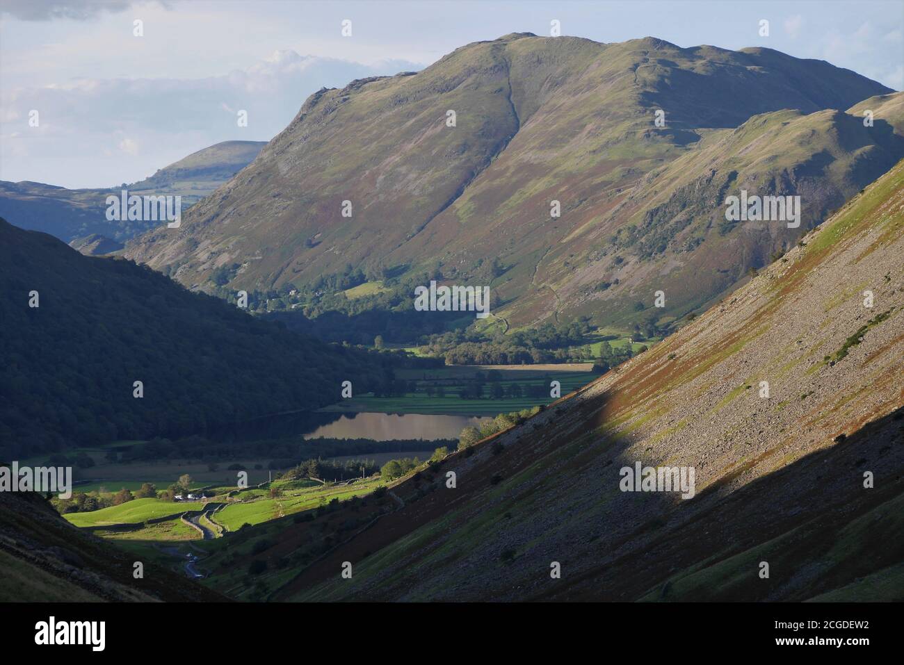 Brotherswater du col Kirkstone, parc national Lake District, Cumbria, Angleterre, Royaume-Uni Banque D'Images