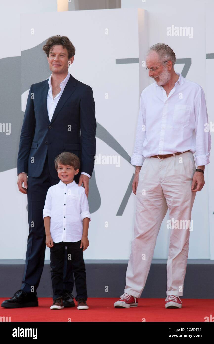 Venise, Italie. 09e septembre 2020. James Norton, Uberto Pasolini et Daniel Lamont, Nowhere Special Premiere, 77e Festival du film de Venise à Venise, Italie, le 09 septembre 2020. Photo de Ron Crusow/imageSPACE crédit: Imagespace/Alay Live News Banque D'Images