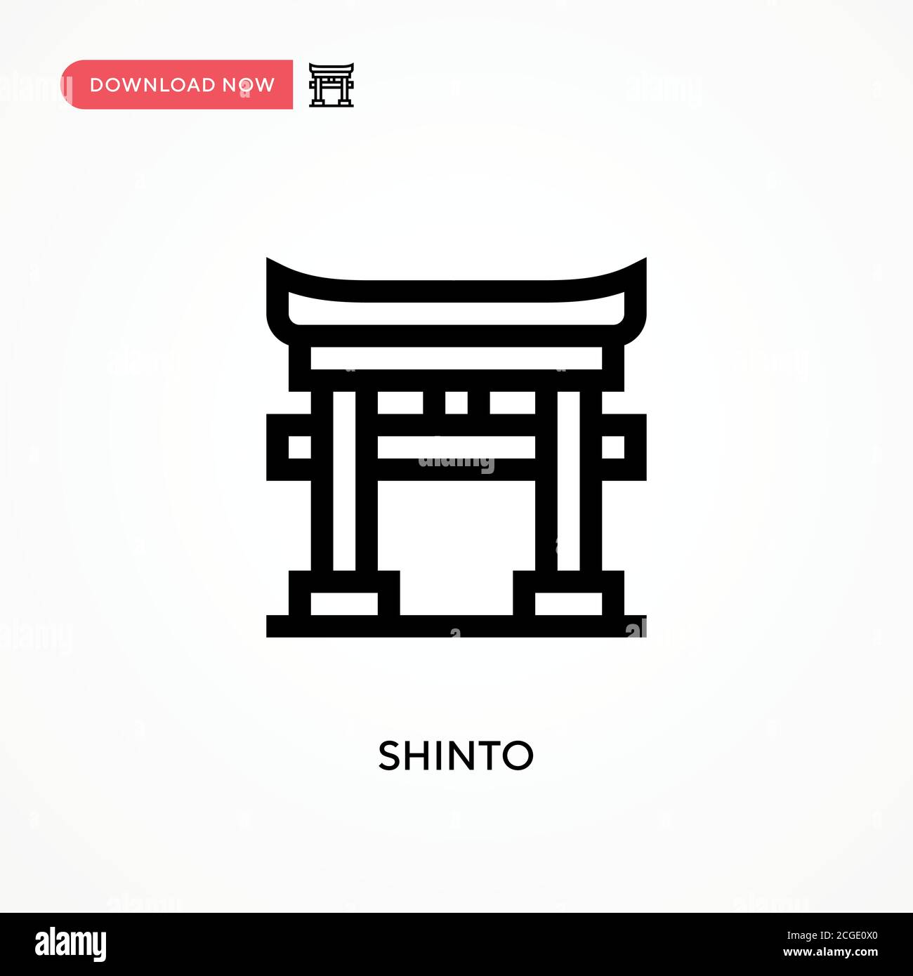 Icône de vecteur simple Shinto. Illustration moderne et simple à vecteur plat pour site Web ou application mobile Illustration de Vecteur