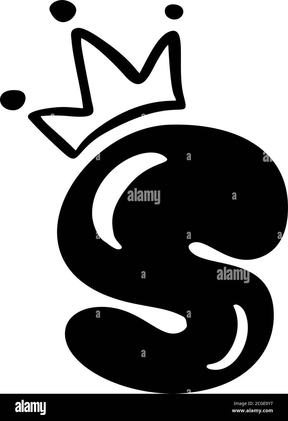 Bosse de vecteur vintage mignonne lettre Q avec couronne. Logo de police Princess Element. Saint-Valentin signe de l'alphabet dessiné à la main pour la décoration et le design de la page Illustration de Vecteur