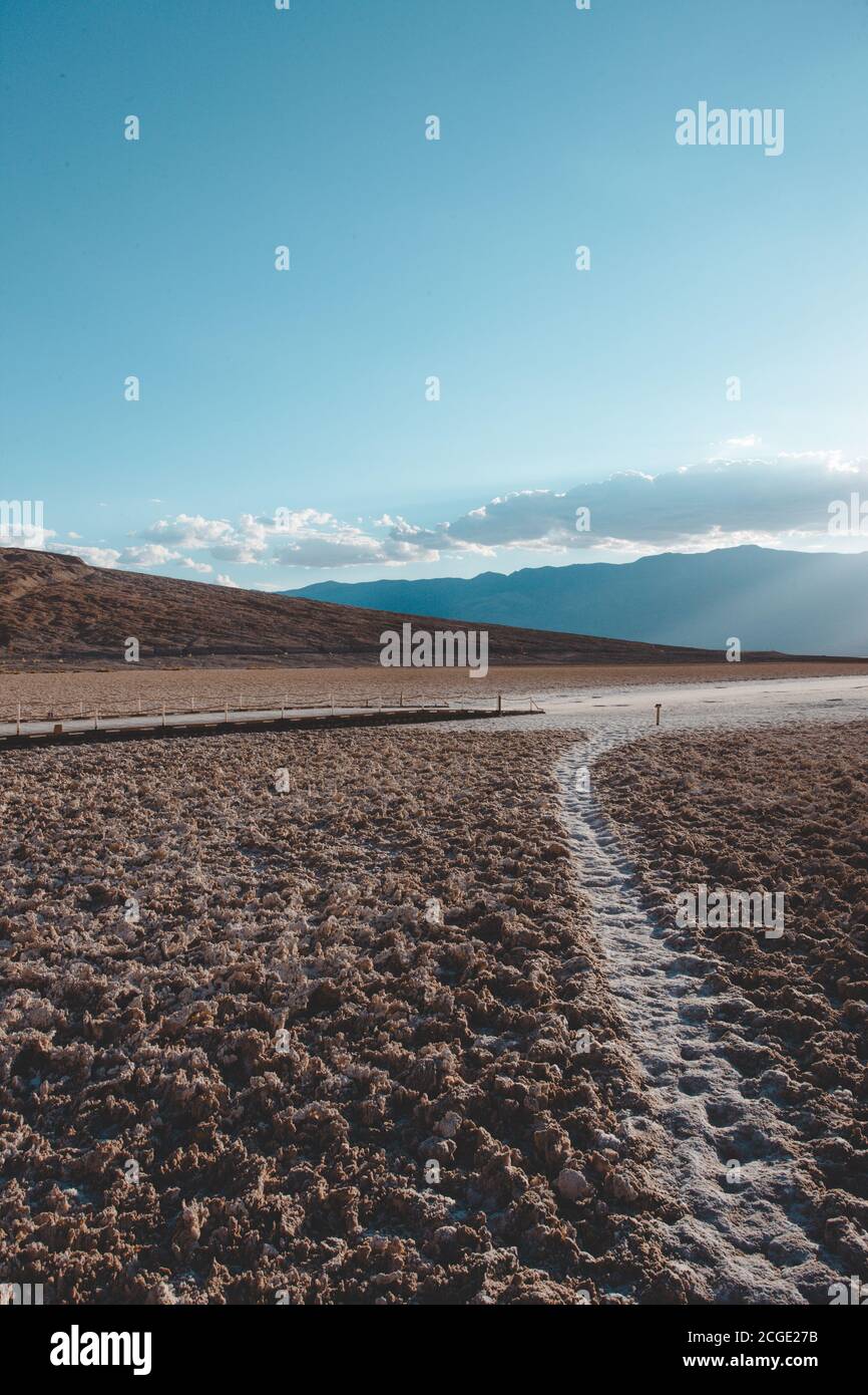 Bassin de Badwater au coucher du soleil Banque D'Images