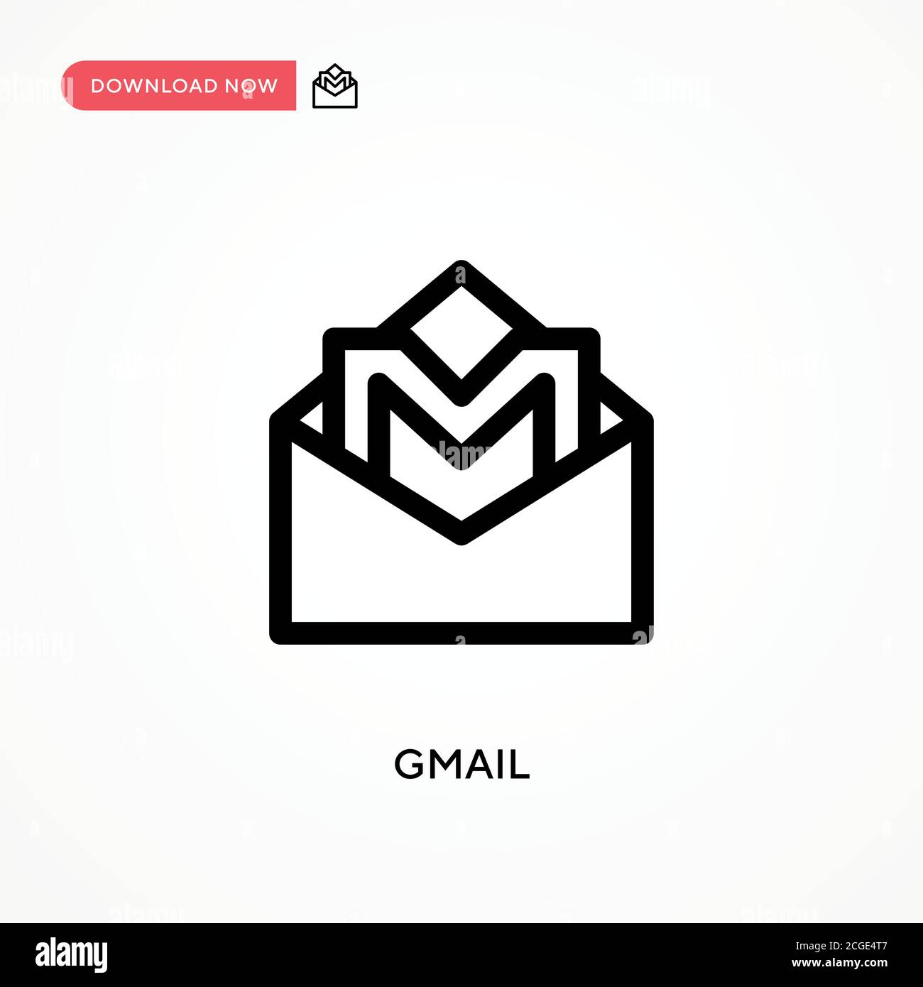 Icône de vecteur simple Gmail. Illustration moderne et simple à vecteur plat pour site Web ou application mobile Illustration de Vecteur