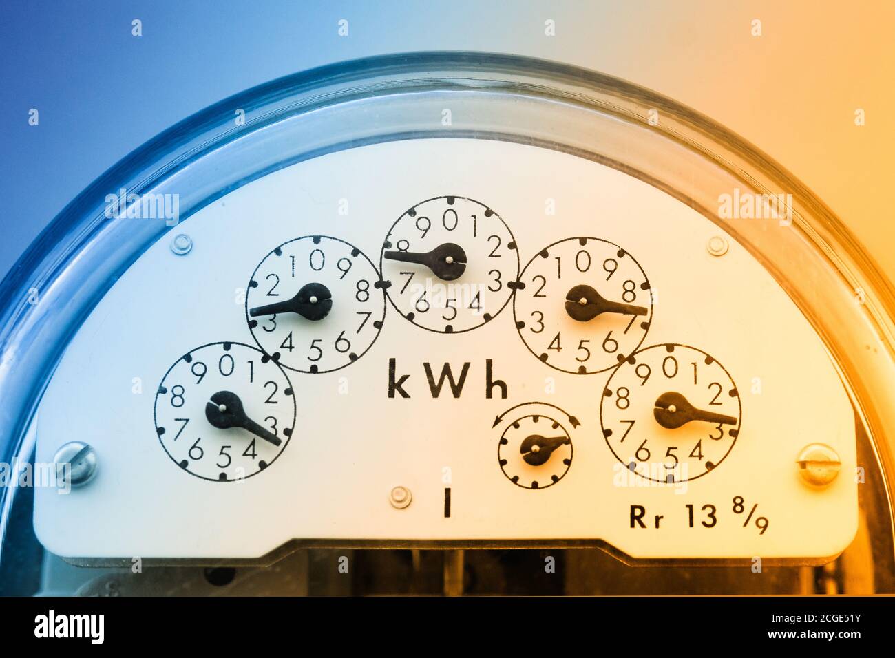 Gros plan sur le compteur de puissance standard Banque D'Images