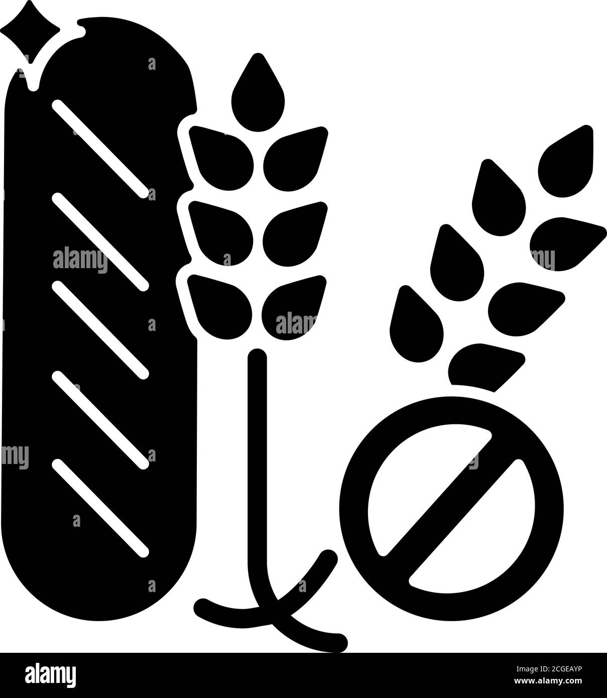 Icône de glyphe noir de gluten Illustration de Vecteur