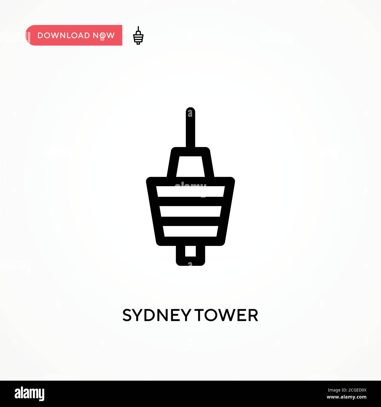 Icône de vecteur simple de la tour de Sydney. Illustration moderne et simple à vecteur plat pour site Web ou application mobile Illustration de Vecteur