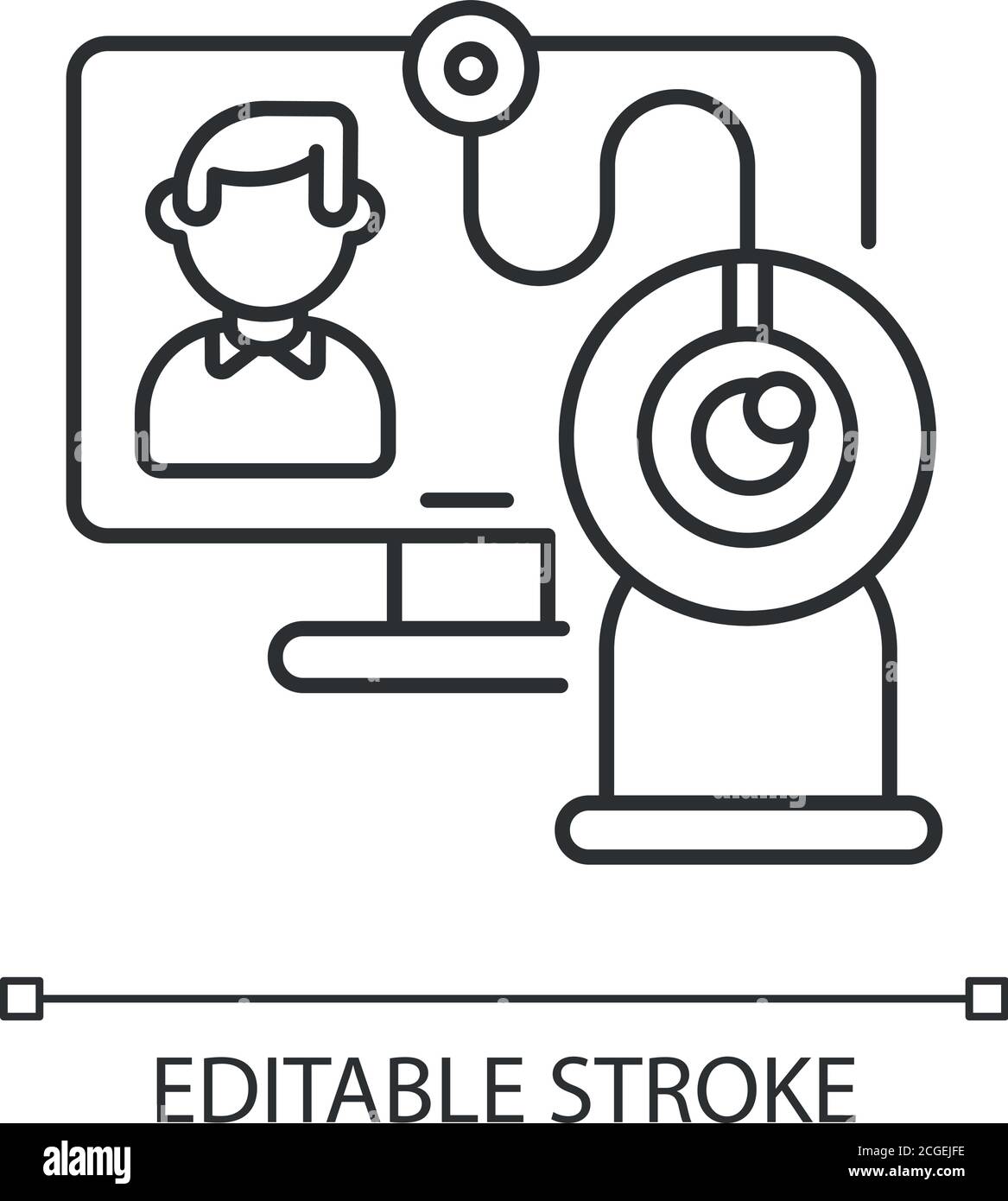 Icône linéaire de chat vidéo Illustration de Vecteur