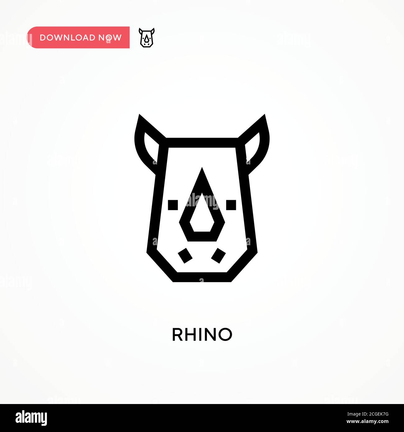 Icône de vecteur simple Rhino. Illustration moderne et simple à vecteur plat pour site Web ou application mobile Illustration de Vecteur