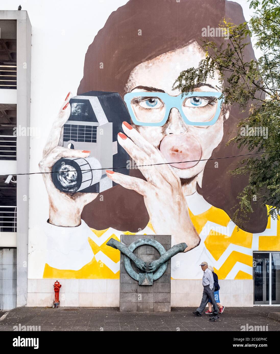 Street Art à Funchal, Madère. Banque D'Images