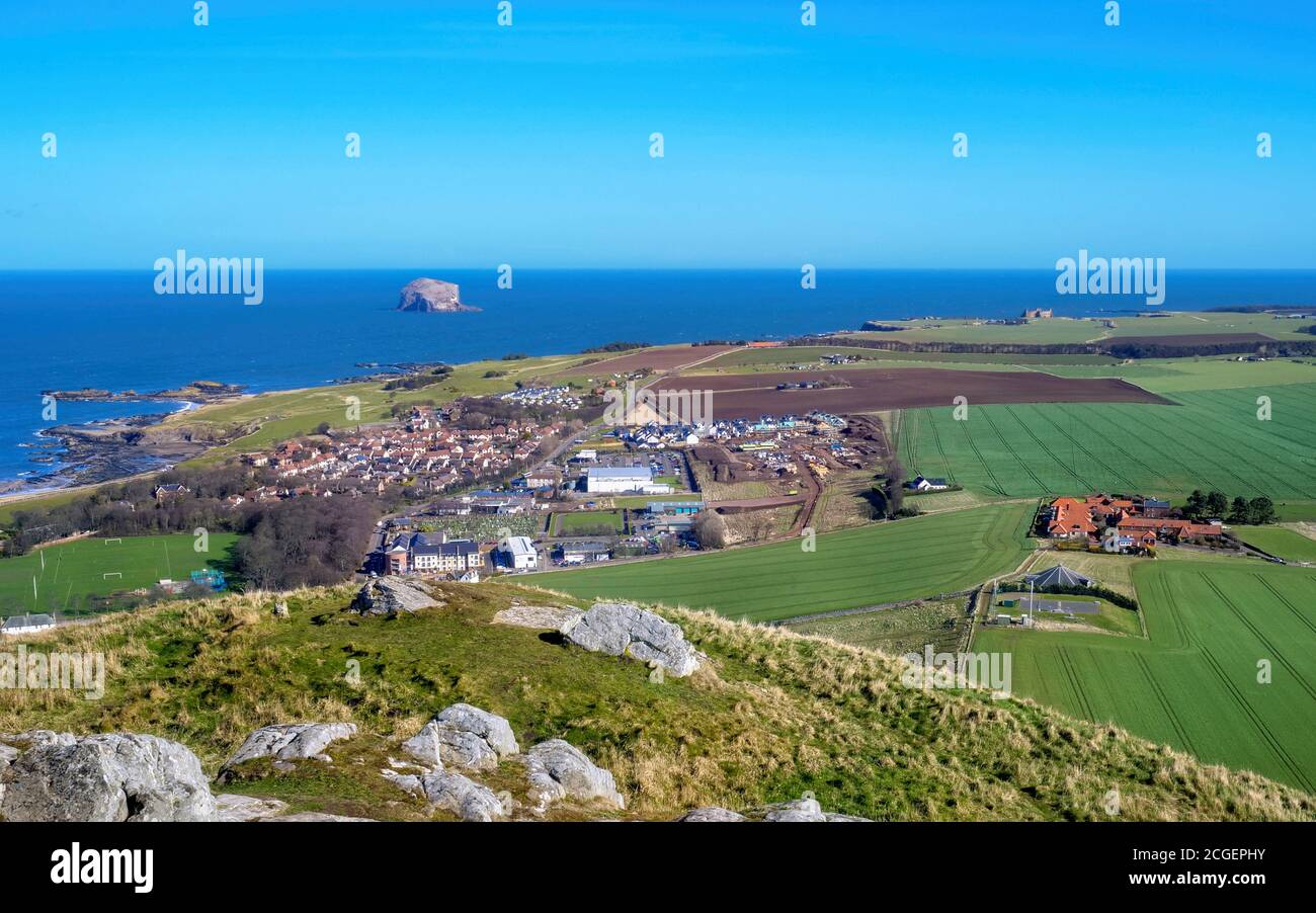 Côte est de Lothian de North Berwick Law, East Lothian, Écosse, Royaume-Uni. Banque D'Images