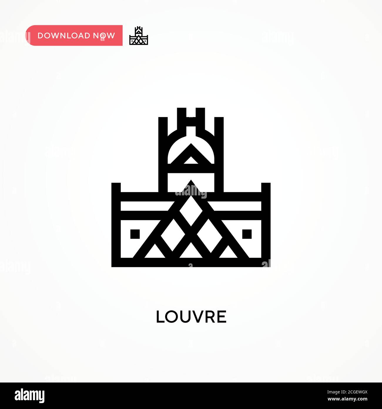 Icône de vecteur simple Louvre. Illustration moderne et simple à vecteur plat pour site Web ou application mobile Illustration de Vecteur