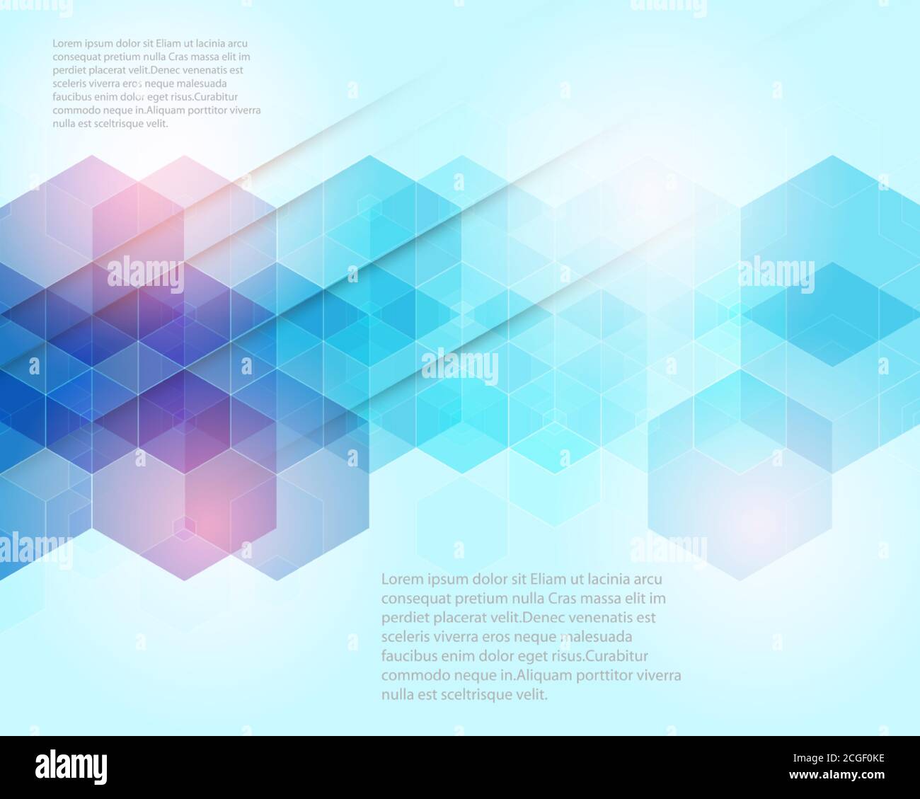 Modèle de brochure de conception arrière-plan abstrait de forme hexagonale bleu Illustration de Vecteur