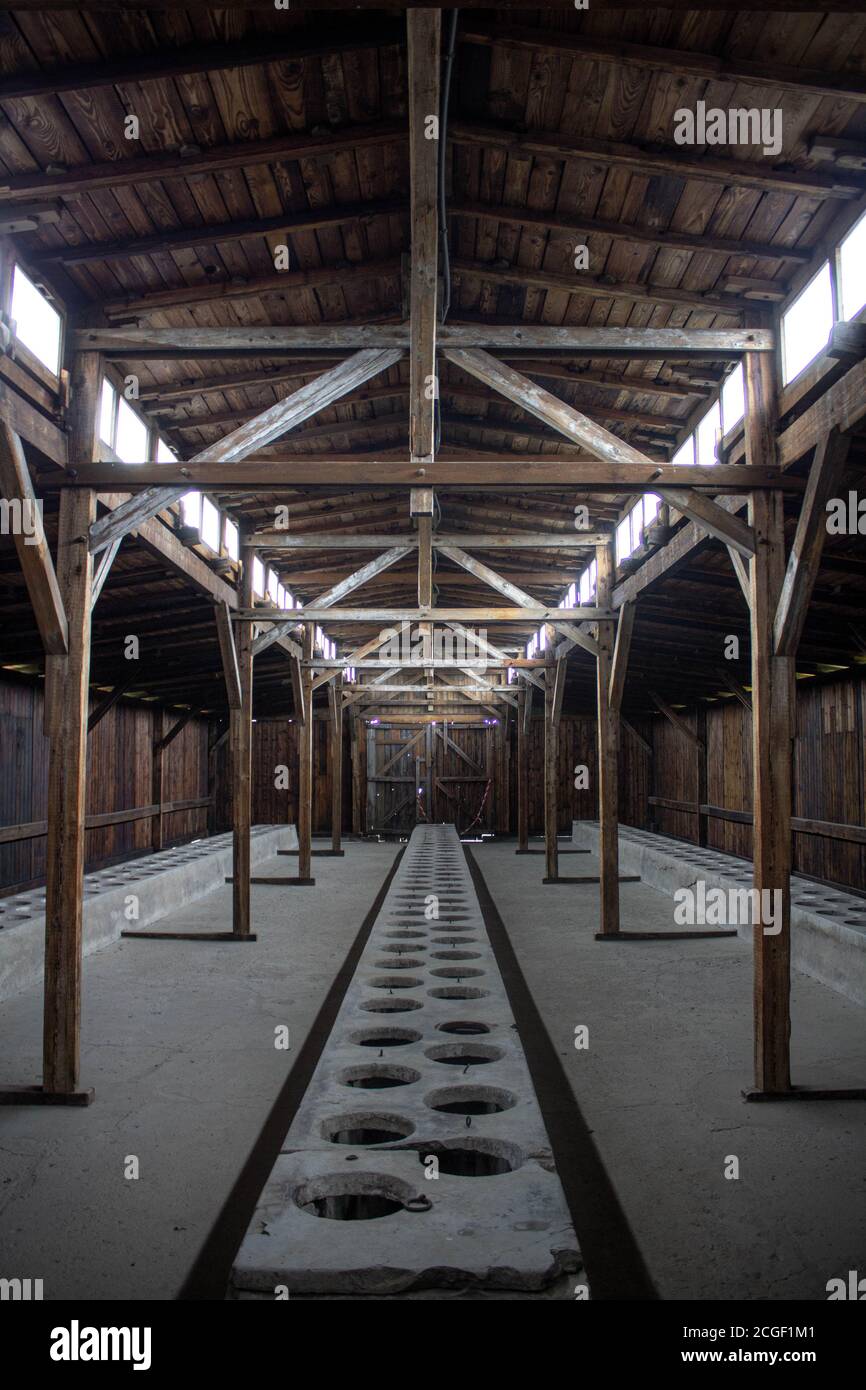 Image d'Auschwitz II - Birkenau qui montre la réalité vécue par les prisionistes dans les camps de concentration. Banque D'Images