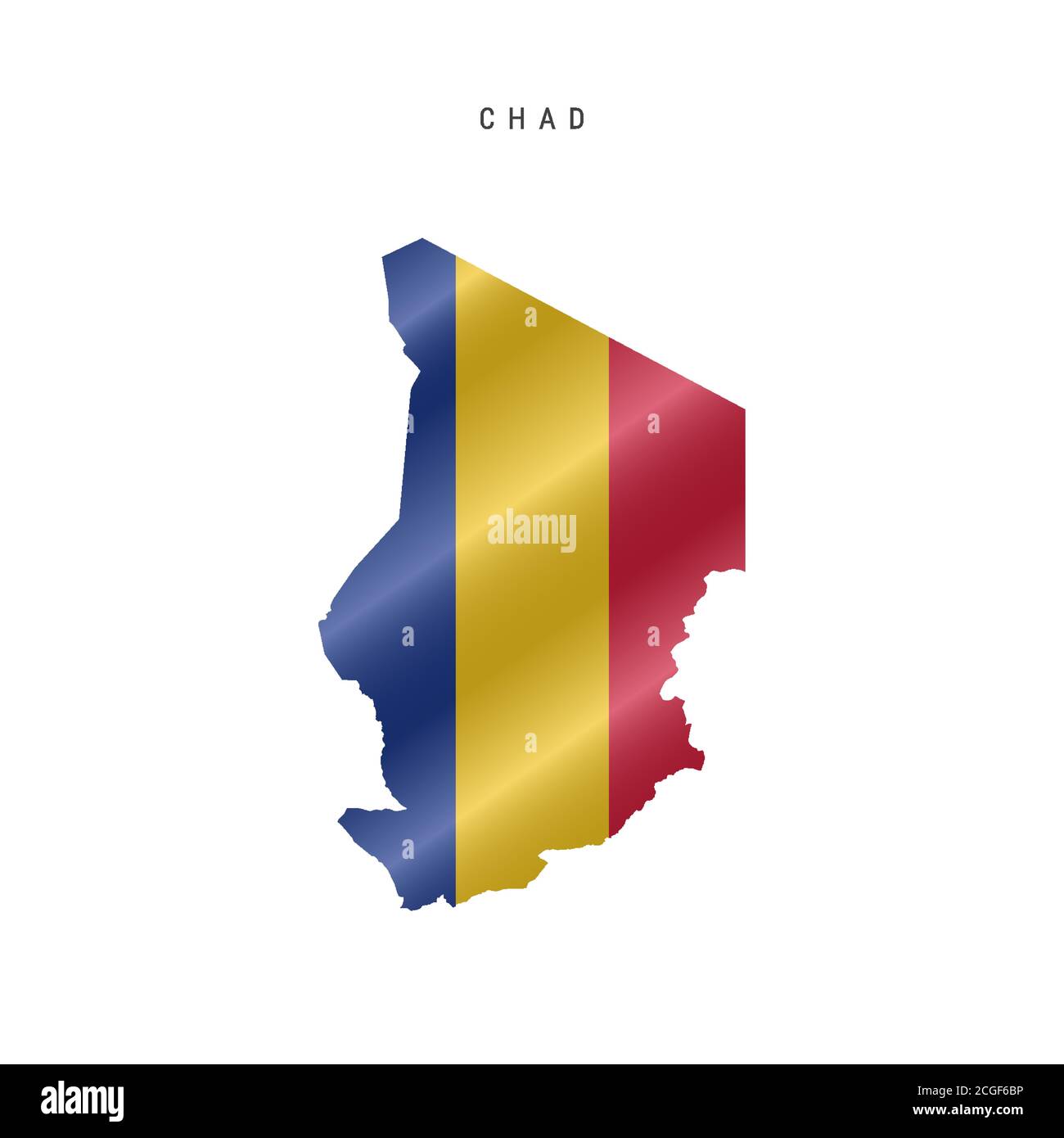 Carte du drapeau du Tchad. Illustration vectorielle Illustration de Vecteur