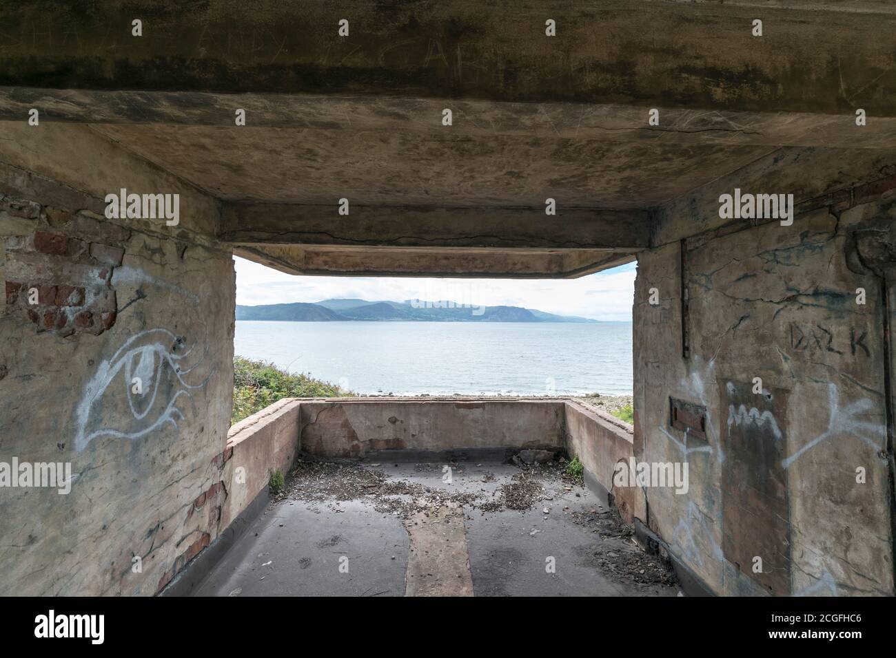 Le site de l'école de Gunnery côtière de l'Artillerie royale demeure de l'observation Des poteaux sur les Grands Ormes se dirigent près de Llandudno nord du pays de Galles Banque D'Images