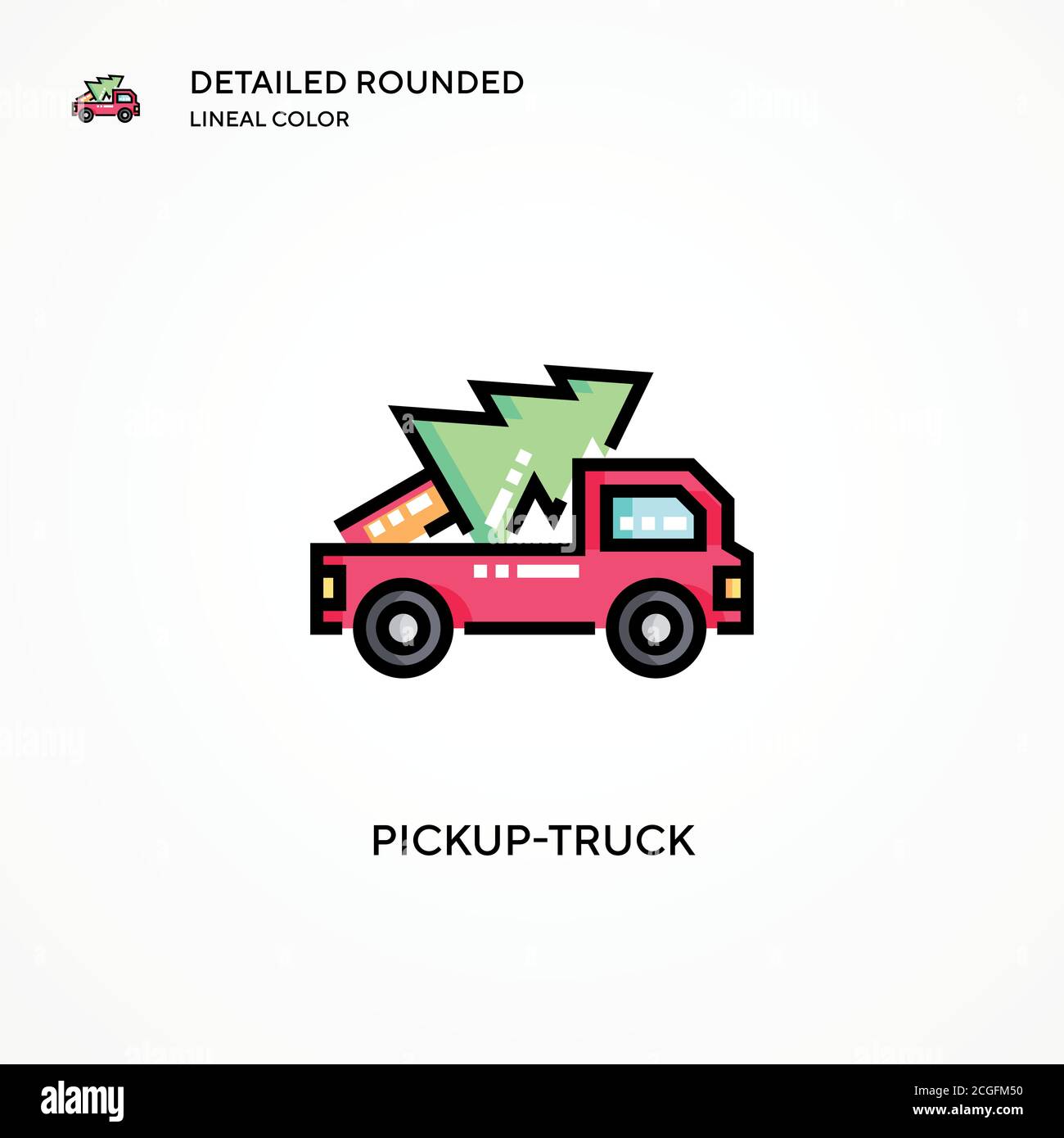 Icône de vecteur de camion de pick-up. Concepts modernes d'illustration vectorielle. Facile à modifier et à personnaliser. Illustration de Vecteur