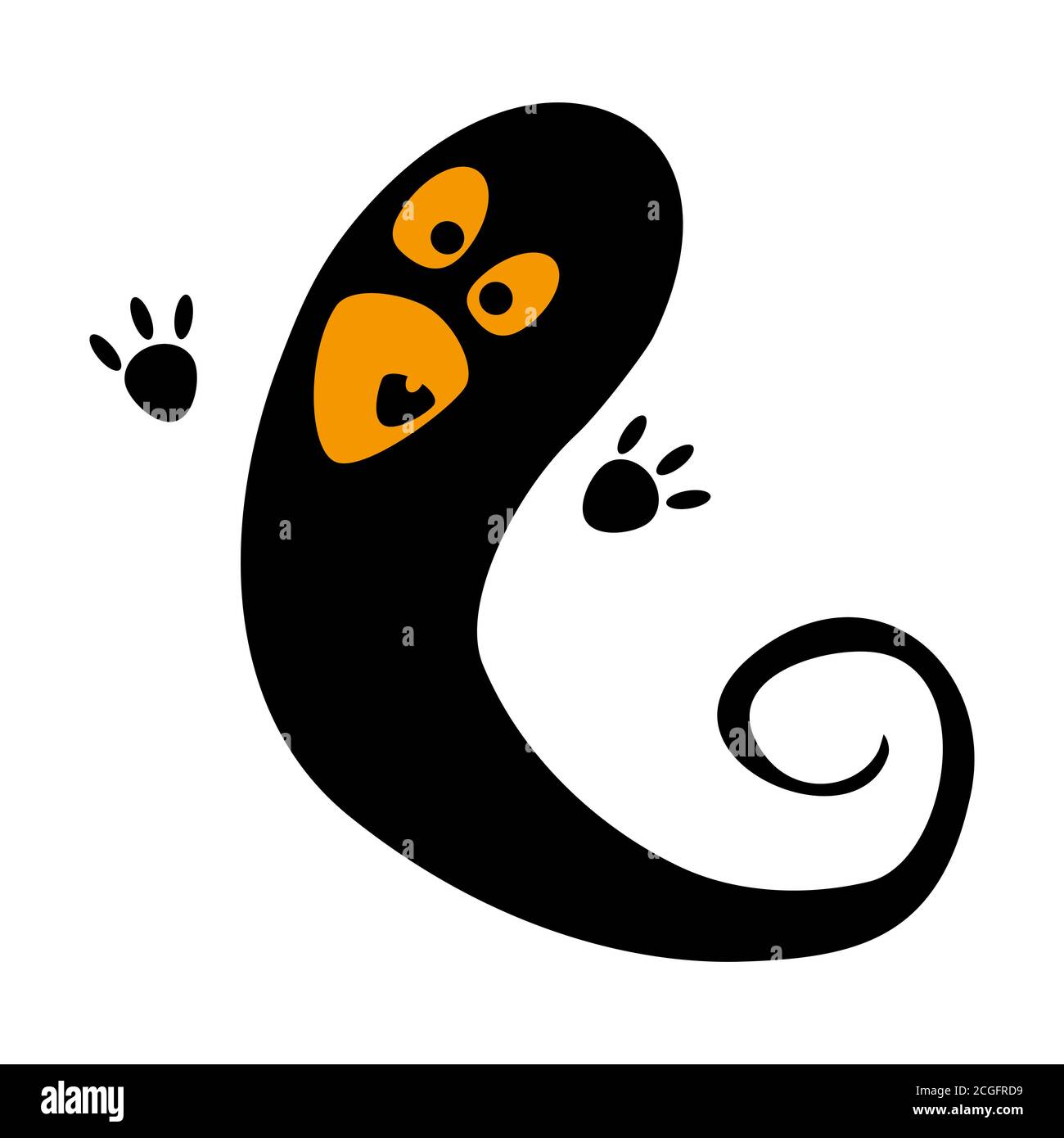 Ghost spektr flèche plate icône simple. Halloween symbole de peur et de danger. Élément décoratif sombre noir. Illustration vectorielle isolée sur blanc Illustration de Vecteur