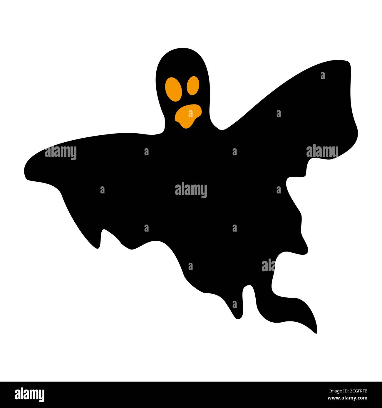 Ghost spektr flèche plate icône simple. Halloween symbole de peur et de danger. Élément décoratif sombre noir. Illustration vectorielle isolée sur blanc Illustration de Vecteur