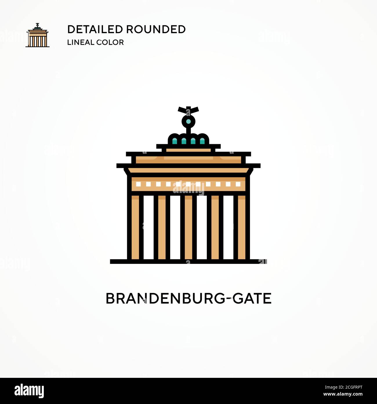 Icône de vecteur de porte de Brandebourg. Concepts modernes d'illustration vectorielle. Facile à modifier et à personnaliser. Illustration de Vecteur