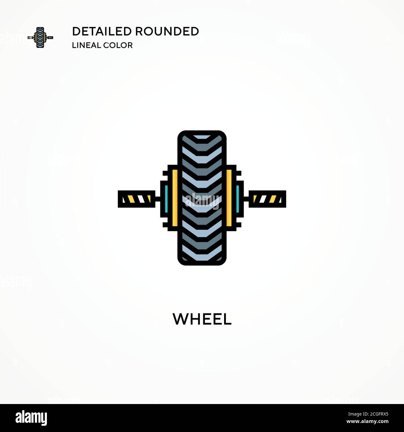 Icône de vecteur de roue. Concepts modernes d'illustration vectorielle. Facile à modifier et à personnaliser. Illustration de Vecteur