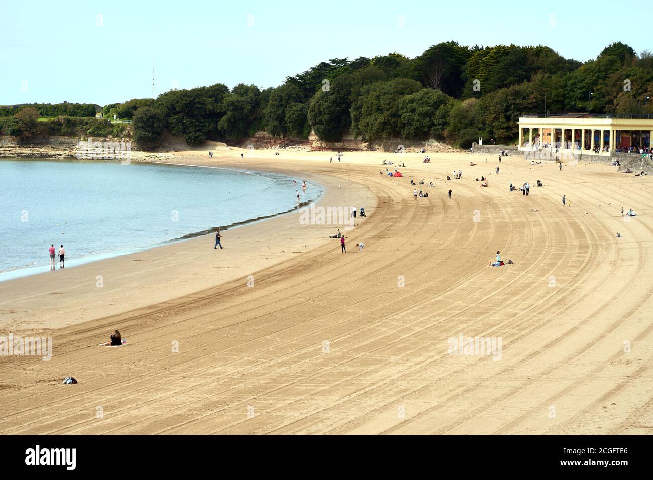 La plage de Whitmore Bay, Barry Island, au sud du pays de Galles Banque D'Images