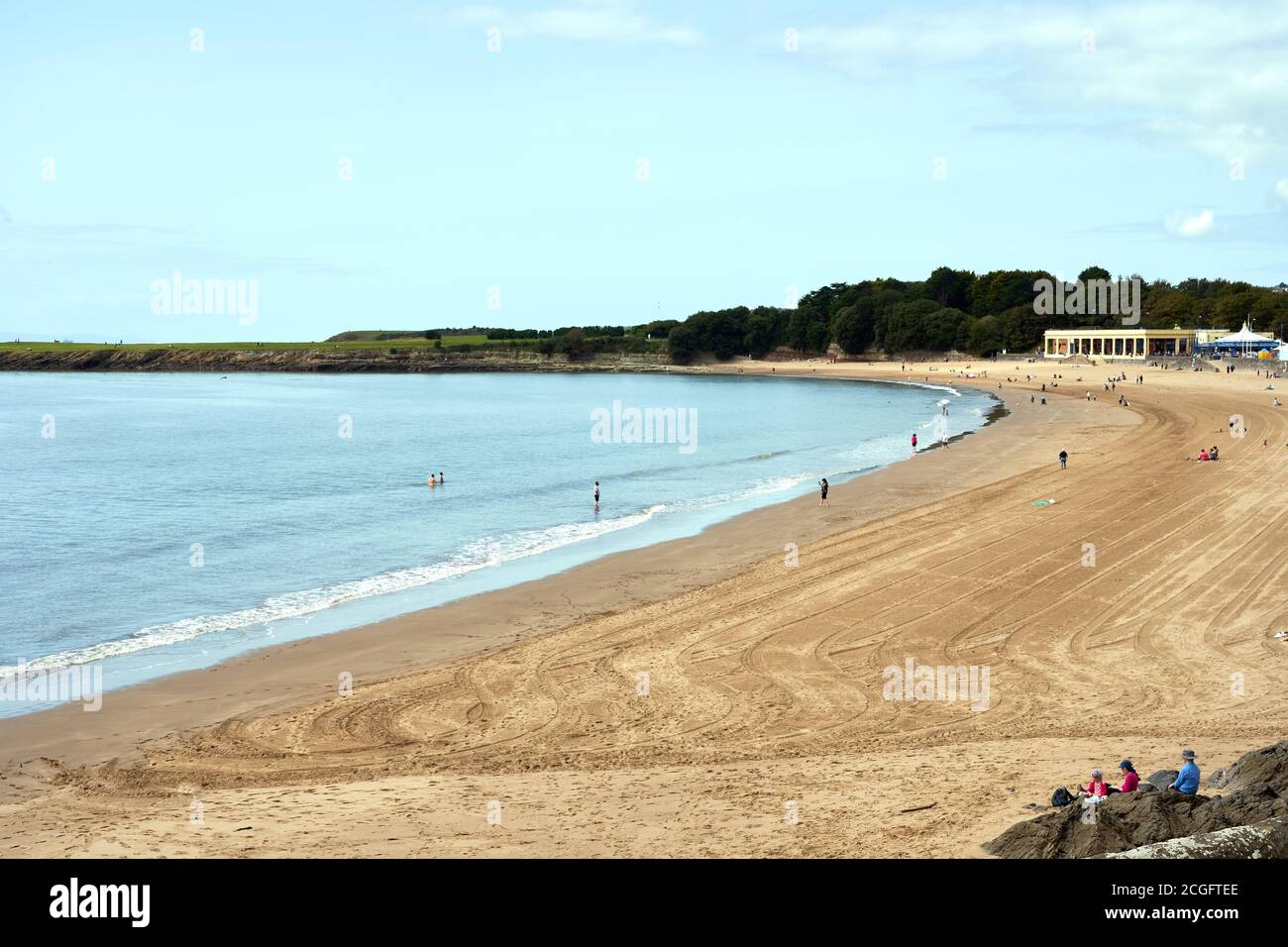 La plage de Whitmore Bay, Barry Island, au sud du pays de Galles Banque D'Images