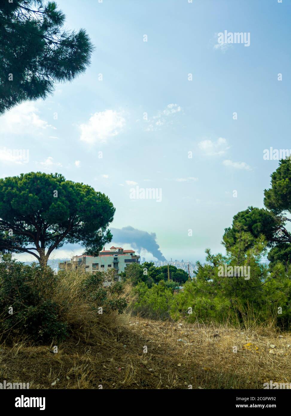 La destruction de Beyrouth causée par l'explosion du port de Beyrouth, août 4,2020 : centre-ville de Beyrouth Banque D'Images