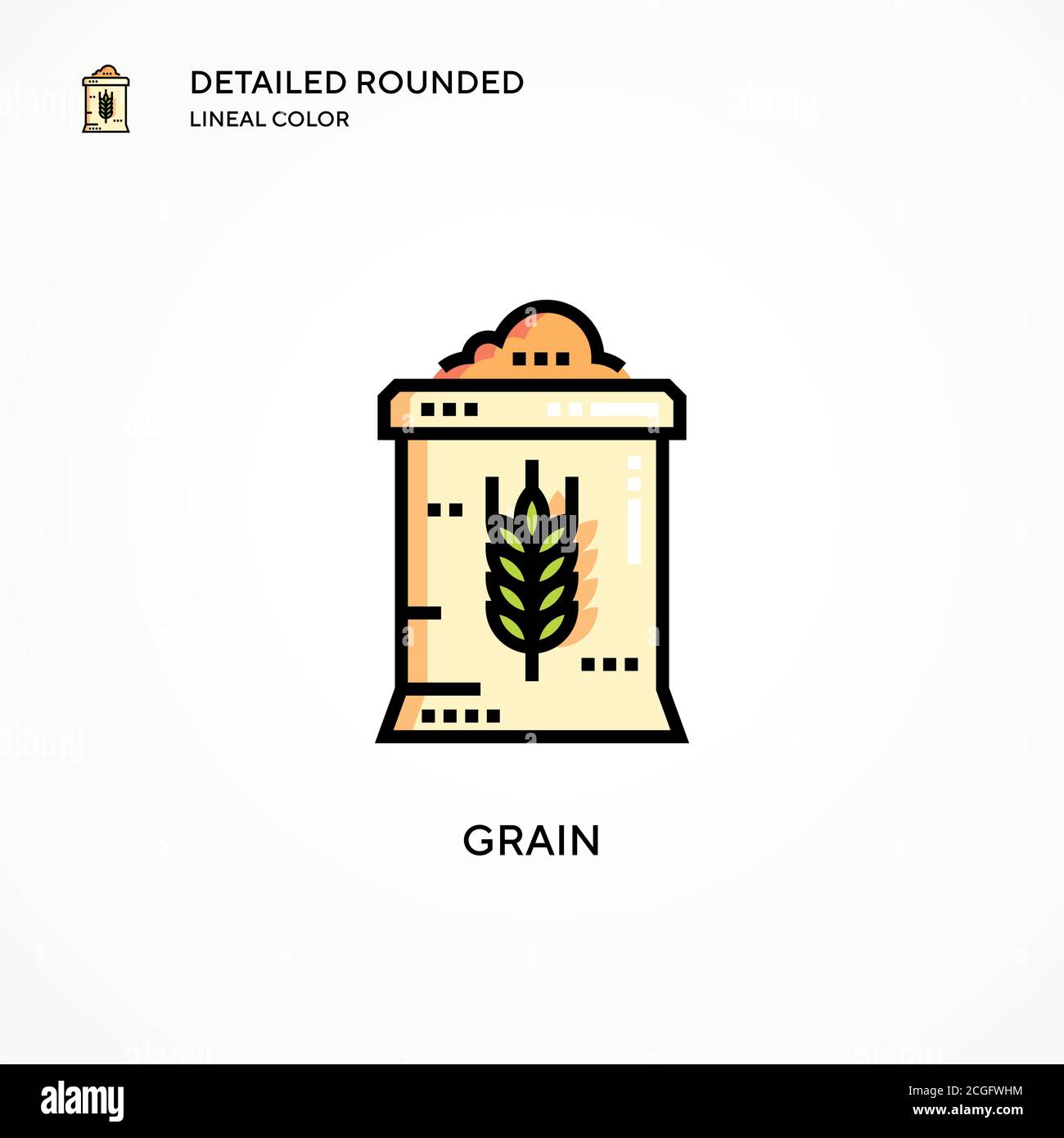 Icône de vecteur de grain. Concepts modernes d'illustration vectorielle. Facile à modifier et à personnaliser. Illustration de Vecteur