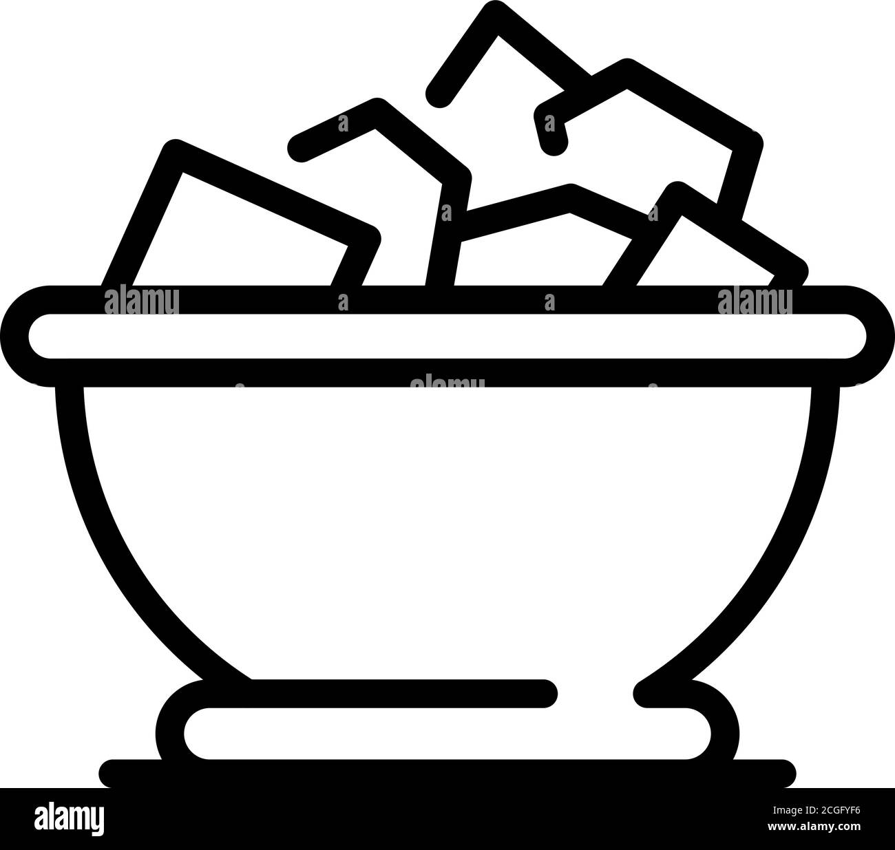 Icône salade grecque fraîche, style contour Illustration de Vecteur