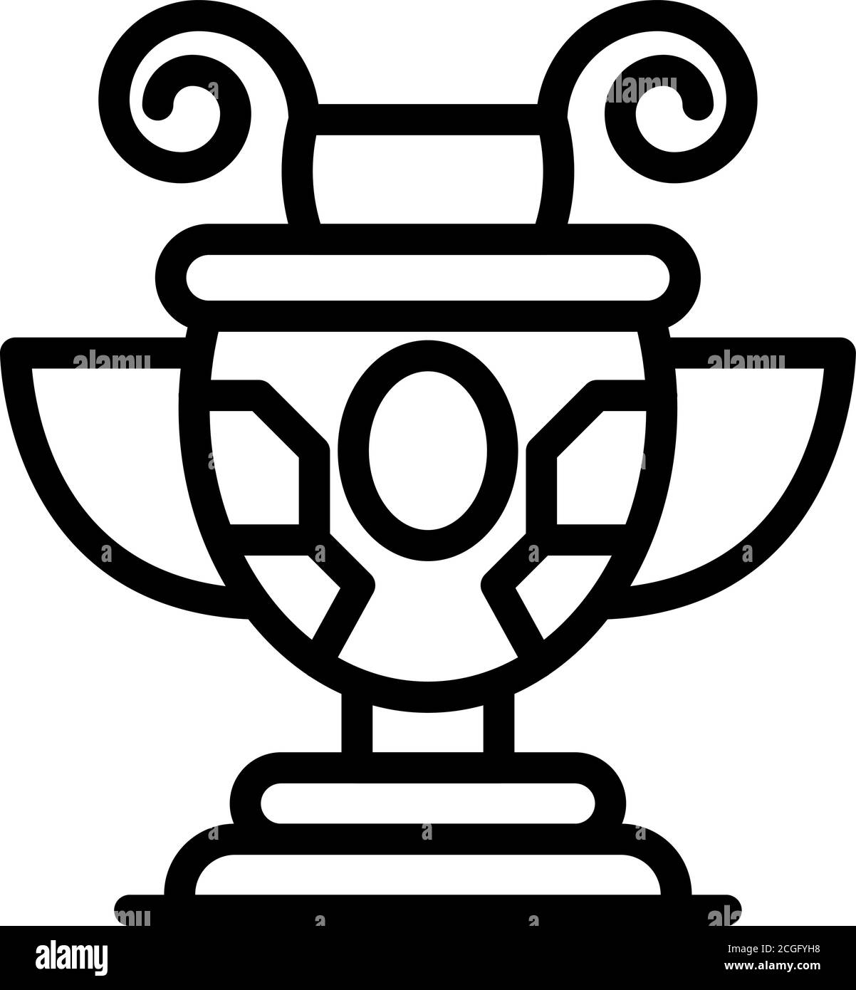 Grèce antique icône vase, style de contour Illustration de Vecteur