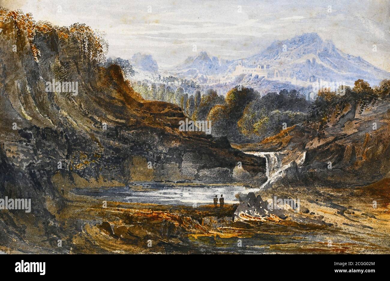 Martin John - Figures dans un paysage classique - Anglais École - 19e siècle Banque D'Images