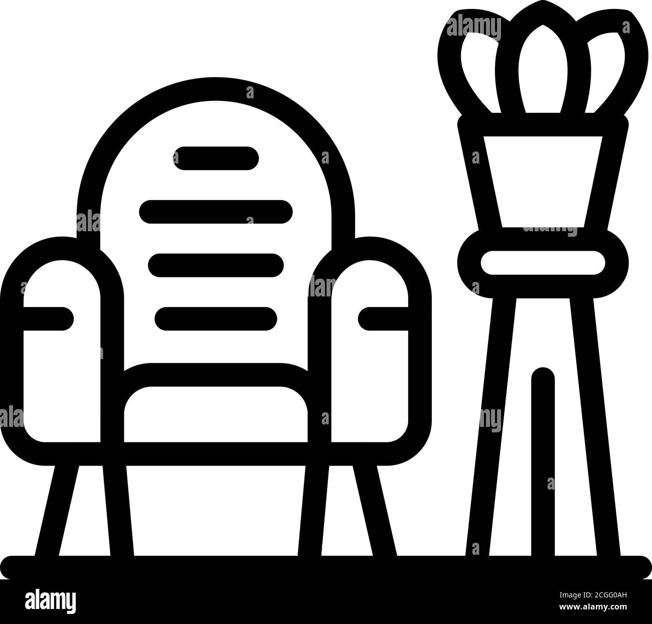 Espace calme icône fauteuil, style contour Illustration de Vecteur