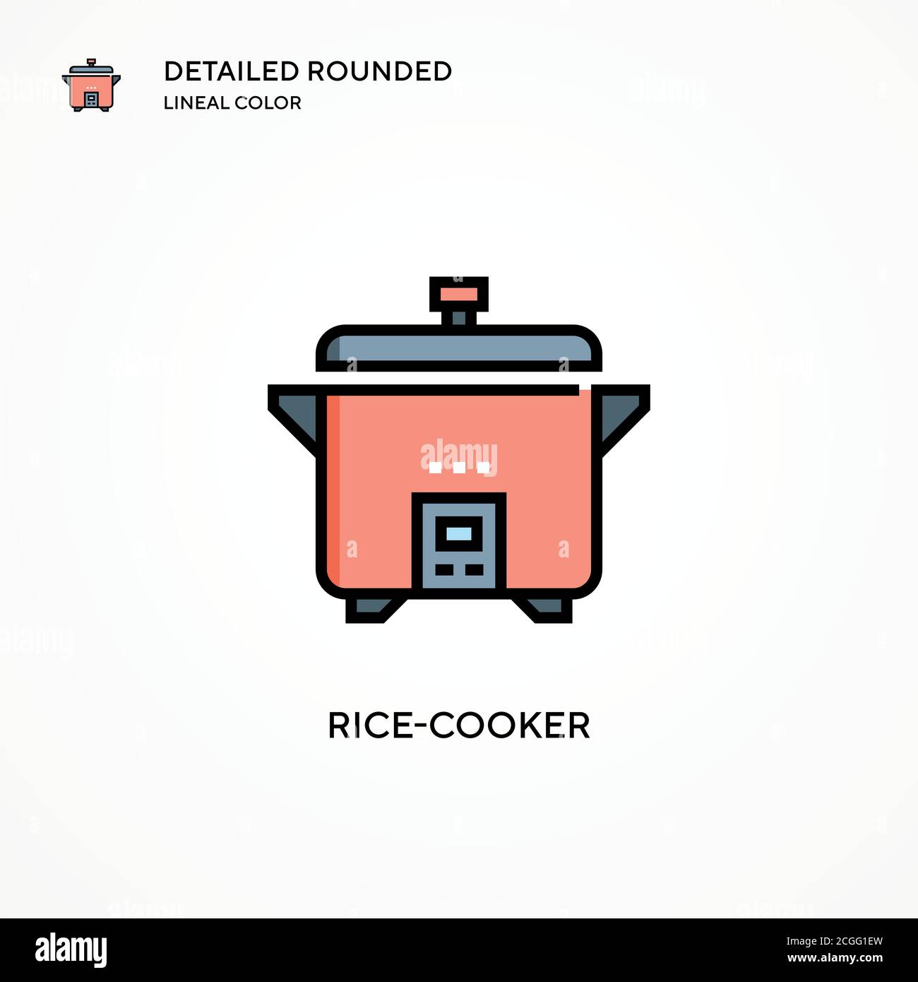 Icône vecteur pour cuiseur à riz. Concepts modernes d'illustration vectorielle. Facile à modifier et à personnaliser. Illustration de Vecteur
