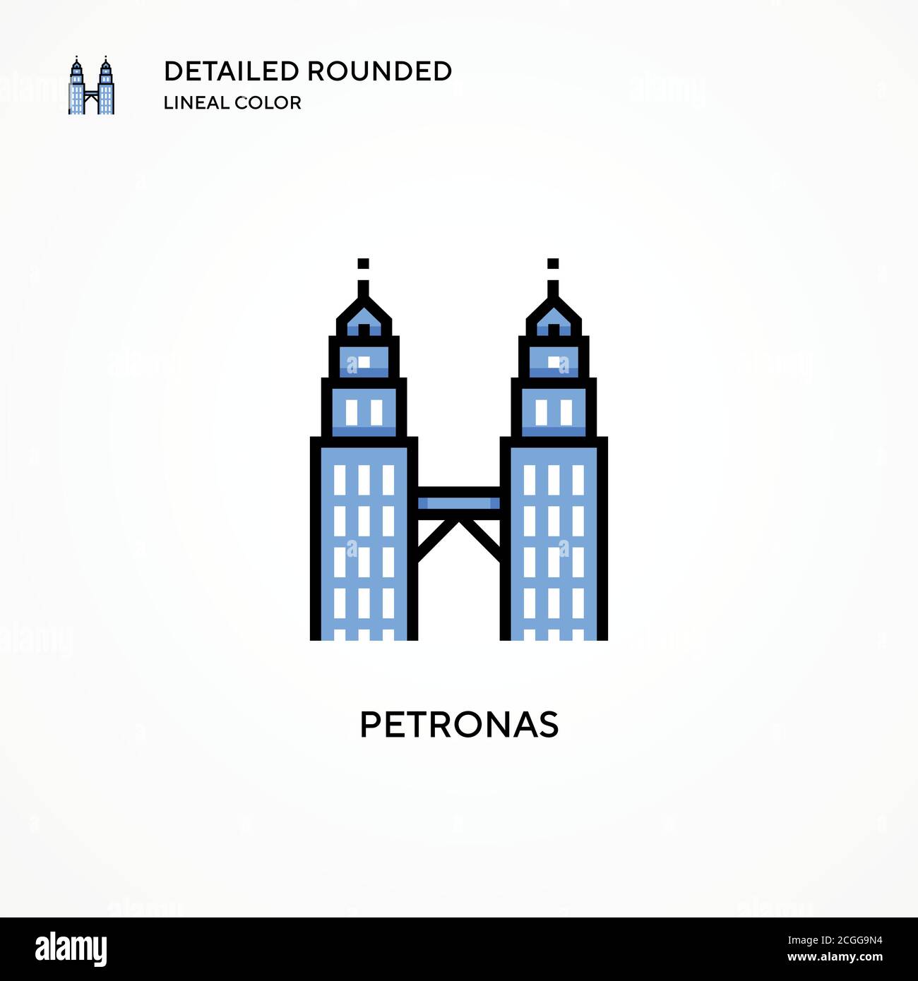 Icône de vecteur Petronas. Concepts modernes d'illustration vectorielle. Facile à modifier et à personnaliser. Illustration de Vecteur