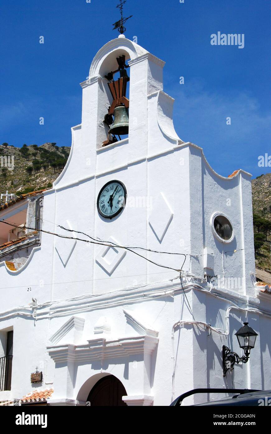 Eglise Saint Sébastien au coin de la Calle san Sebastian et de la Calle Malaga , Mijas, province de Malaga, Espagne, Europe Banque D'Images