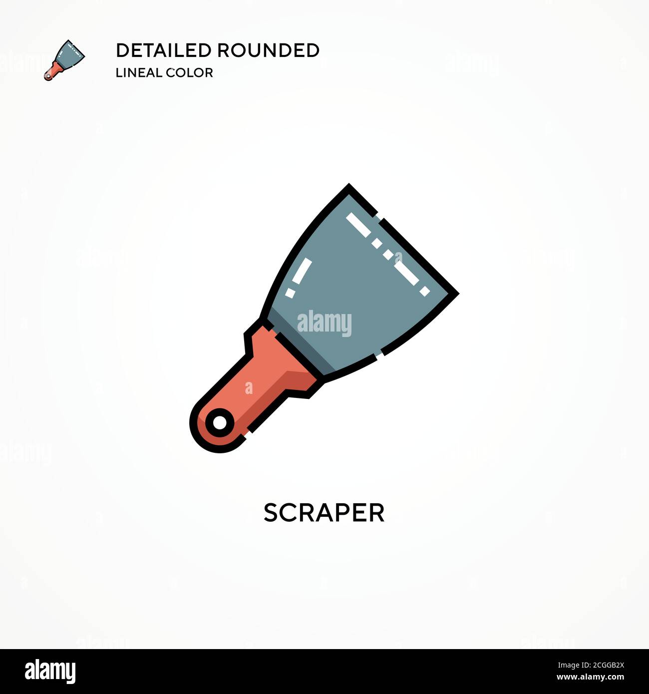 Icône de vecteur du racleur. Concepts modernes d'illustration vectorielle. Facile à modifier et à personnaliser. Illustration de Vecteur