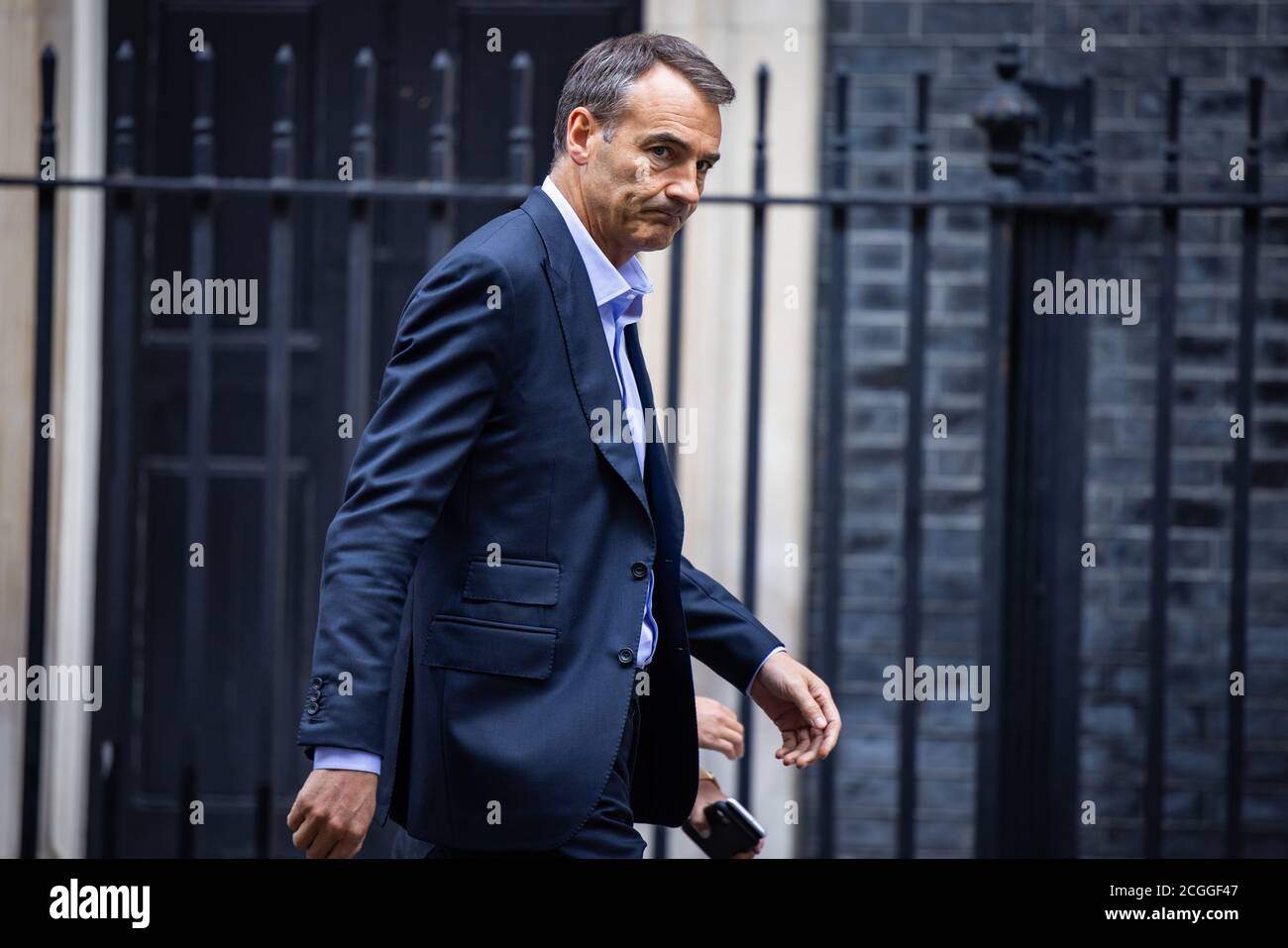 Bernard Looney, homme d'affaires irlandais et PDG de BP, arrive à Downing Street, Londres. Banque D'Images