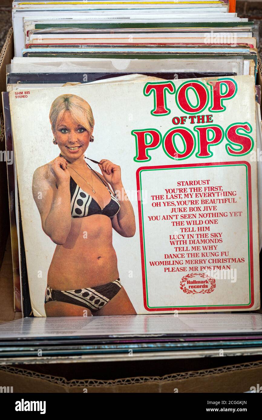 1980-1989, 1990-1999, Arts Culture et divertissement, Audio Easy Listening records à la vente de bottes de voiture, choix, Collection, Easy Listening records Banque D'Images