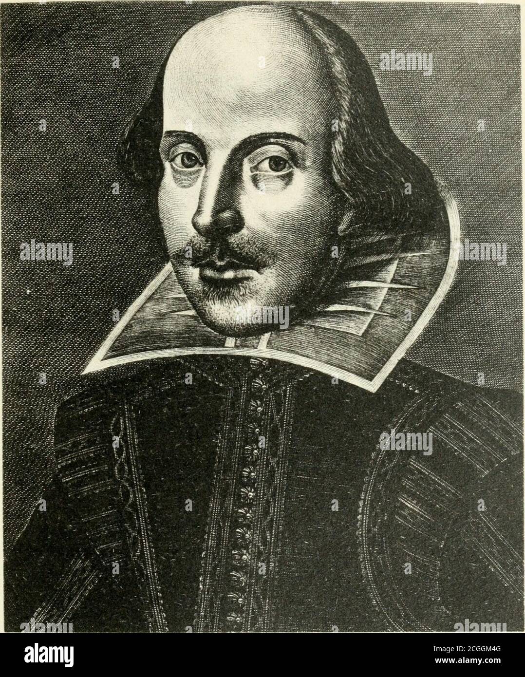 . Shakespeare le joueur, et d'autres articles illustrant l'individualité de Shakespeare . raisons pour lesquelles, dans ce cas particulier, l'œuvre du shuld du graveur est extrêmement valorisée que celle de ol* le peintre. En premier lieu, la gravure de Droeshout a été réalisée par un artiste habile dont la profession était de tirer de la vie ; alors que le portrait de Chandos est seulement censé avoir été peint par un ou l'autre de deux hommes dont l'appel était celui du joueur. La gravure de Droeshout porte, en deuxième place, l'imprimatur spécial de l'associé shakespearien, BenJonson; et non seulement son, mais moi Banque D'Images