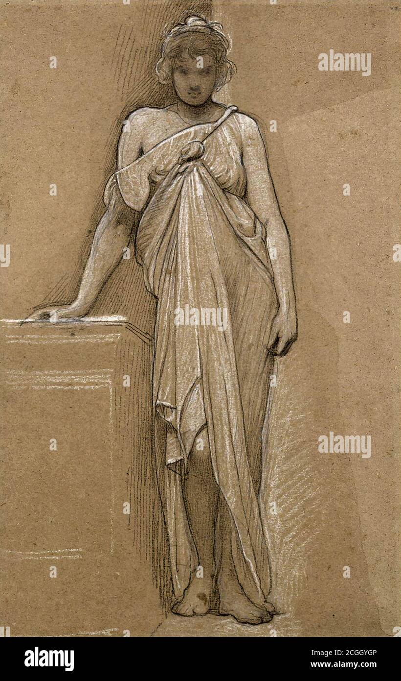 Richmond William Blake - étude d'une jeune fille classique - British School - 19e siècle Banque D'Images
