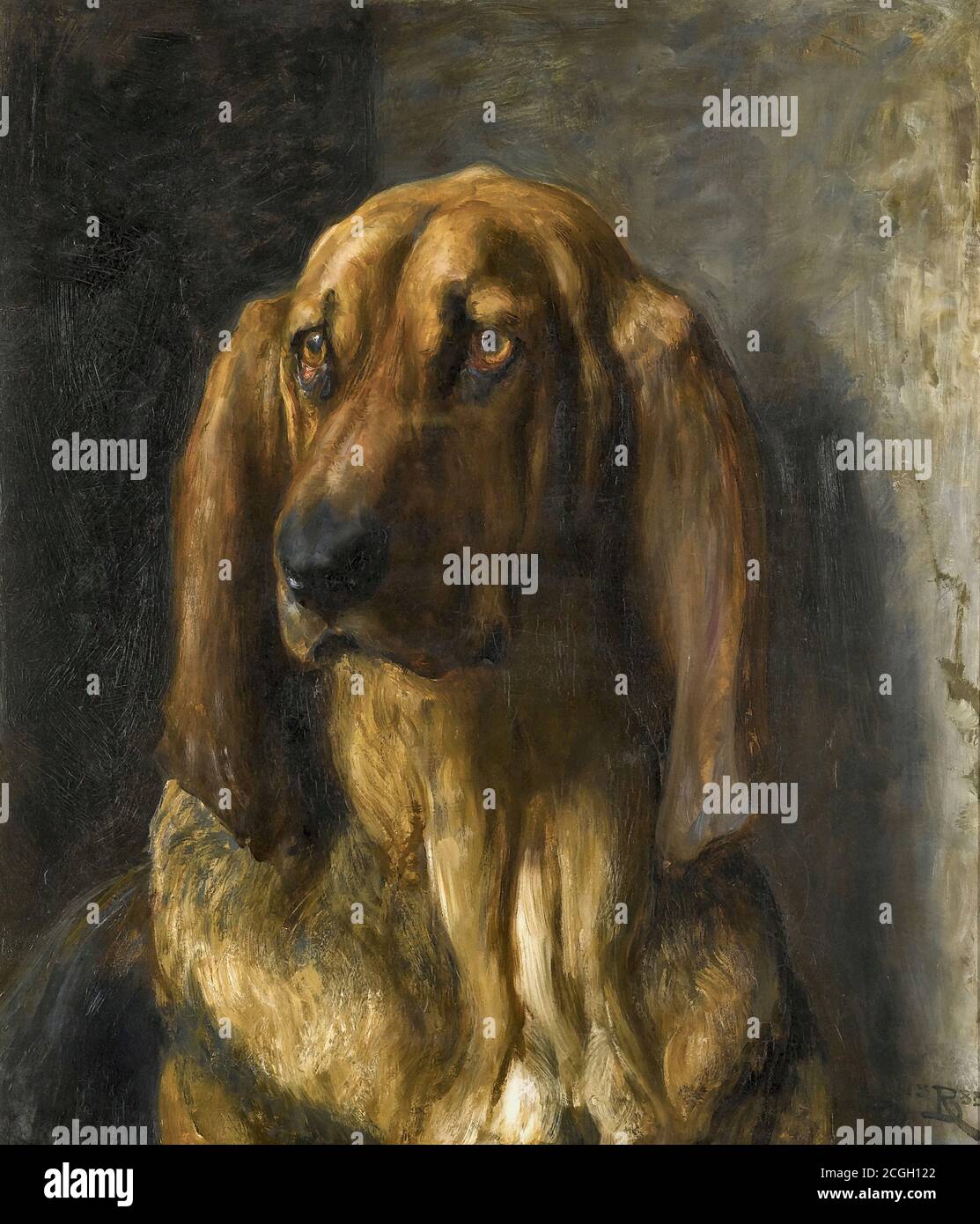 Rivière Briton - Sir Lancelot un chien de sang - British School - 19e siècle Banque D'Images