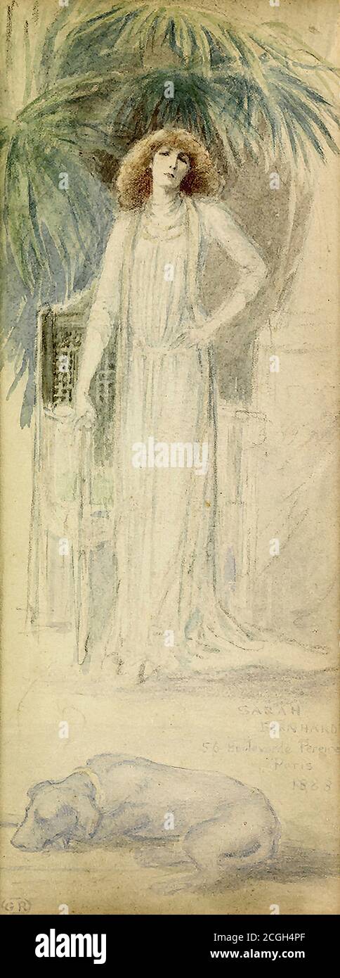 Robertson Walford Graham - Portrait de Sarah Bernhardt 2 - British School - 19e siècle Banque D'Images