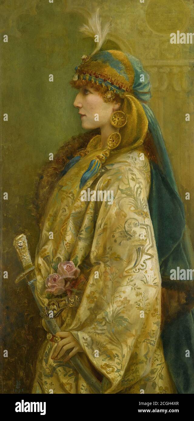 Robertson Walford Graham - Portrait de Sarah Bernhardt en tant que Roxanna Dans 'adrienne Lecouvreur' - British School - 19e siècle Banque D'Images