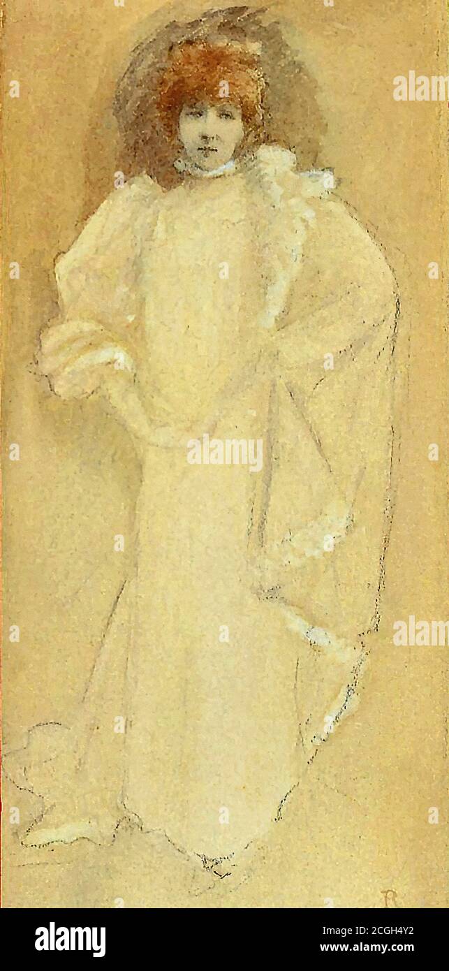 Robertson Walford Graham - Portrait de Sarah Bernhardt - Britannique École - 19e siècle Banque D'Images