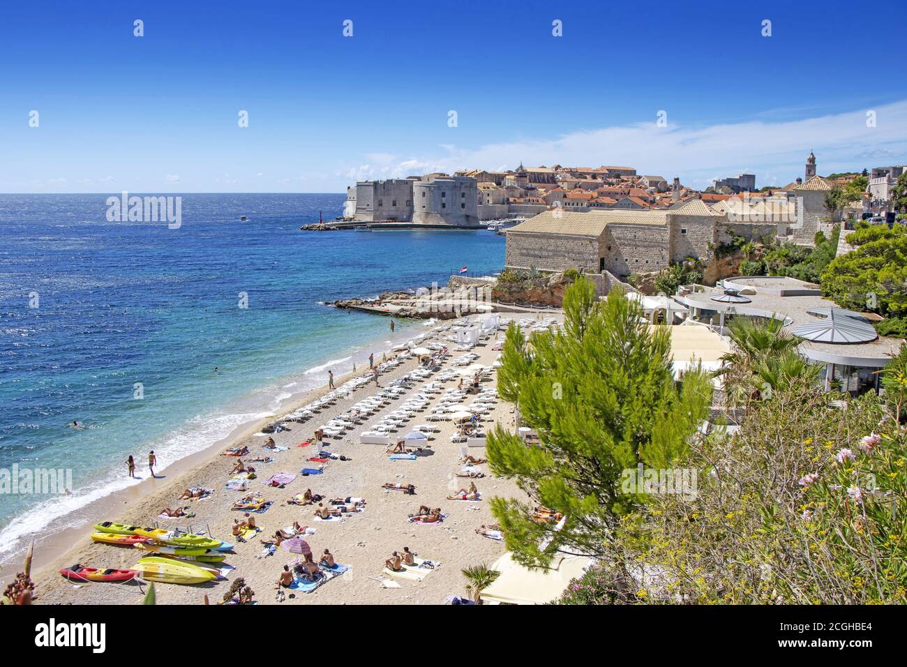 Panorama pittoresque sur la vieille ville historique de Dubrovnik, Croatie Banque D'Images