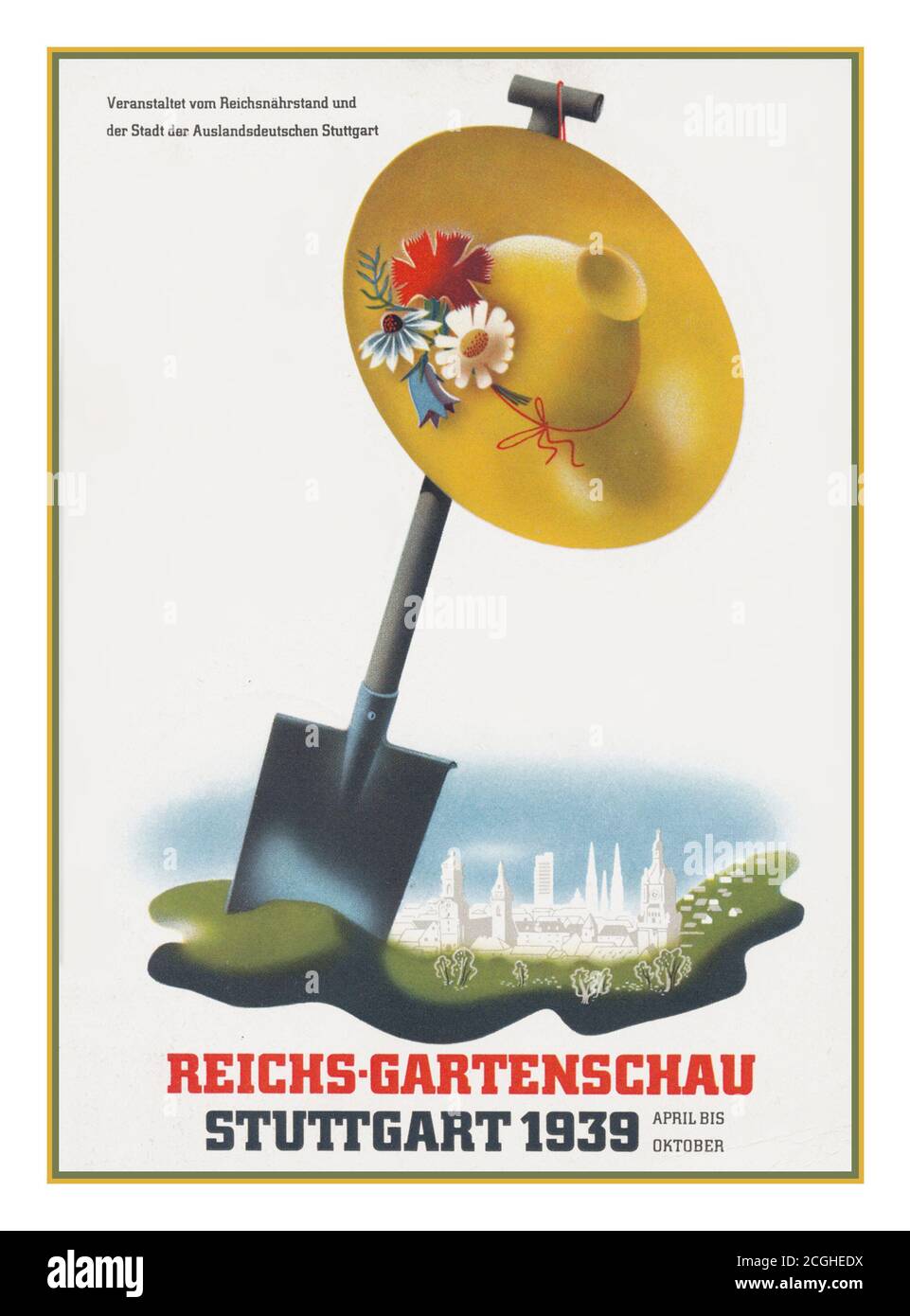 1939 Reichs Gartenschau Stuttgart Allemagne affiche 1939 pour un salon du jardin allemand à Stuttgart Allemagne nazie avril-octobre Banque D'Images