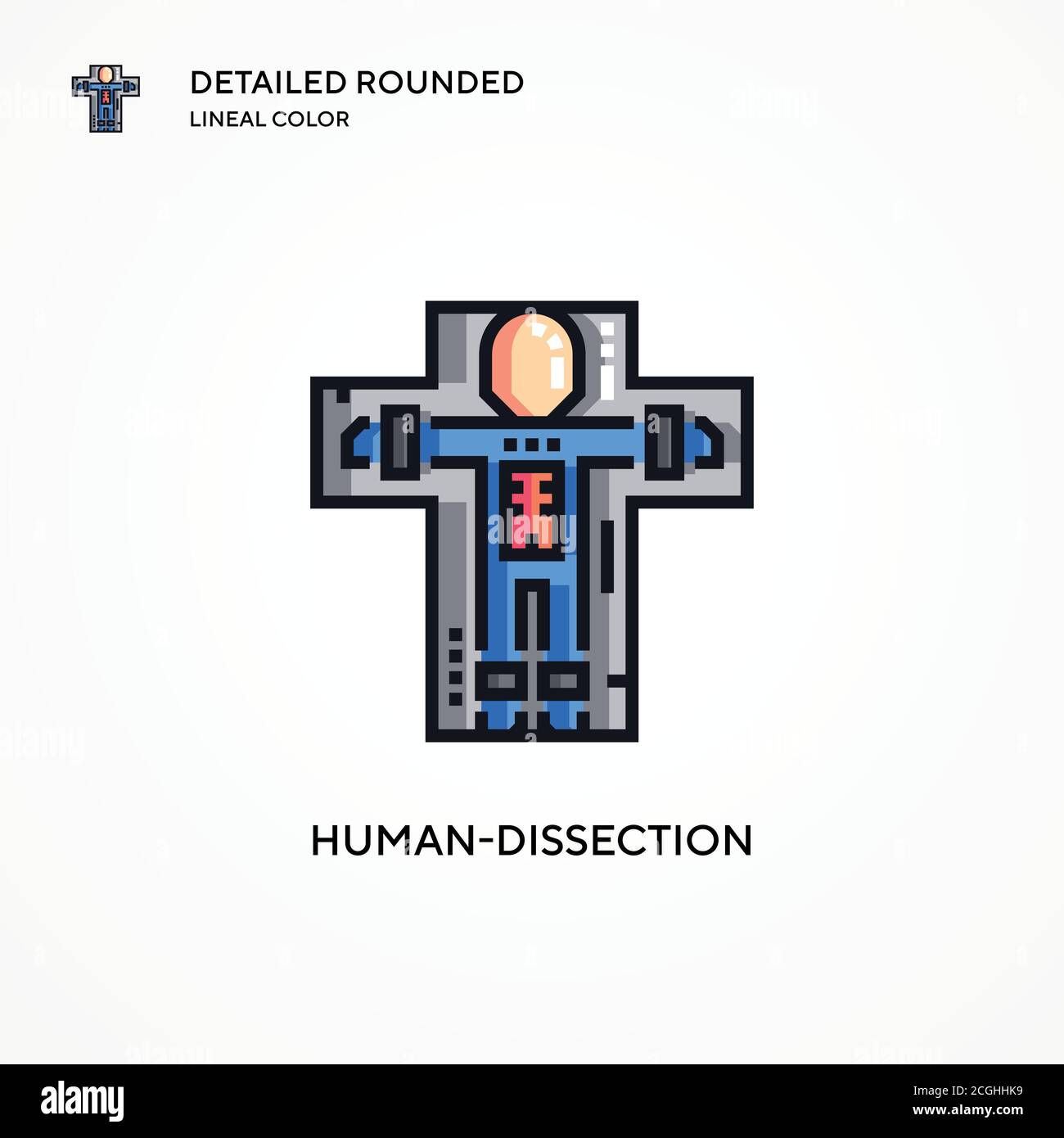 Icône de vecteur de dissection humaine. Concepts modernes d'illustration vectorielle. Facile à modifier et à personnaliser. Illustration de Vecteur