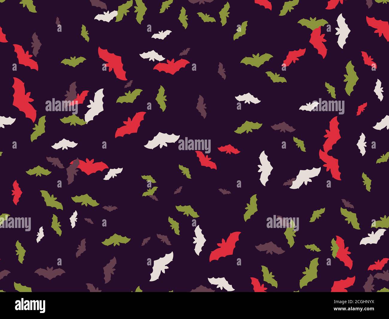 Motif de Hallowen sans couture avec chauves-souris volantes. Décor festif avec chauves-souris effrayantes. Arrière-plan pour l'emballage du papier, de l'impression, du tissu et de l'impression. Vecteur illustrat Illustration de Vecteur